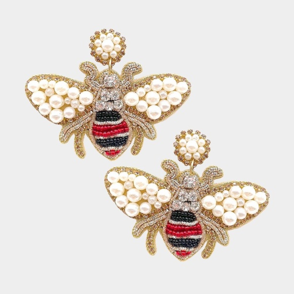 Embellished bee earrings